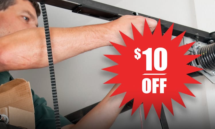 $10 off any garage door service call coupon for customers in the Chicago area