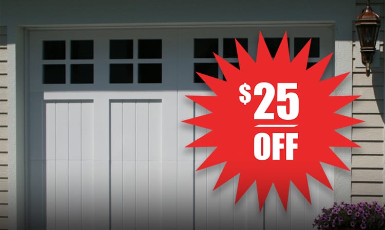 $25 off coupon on the purchase of any single garage door from AV Overhead Garage Door