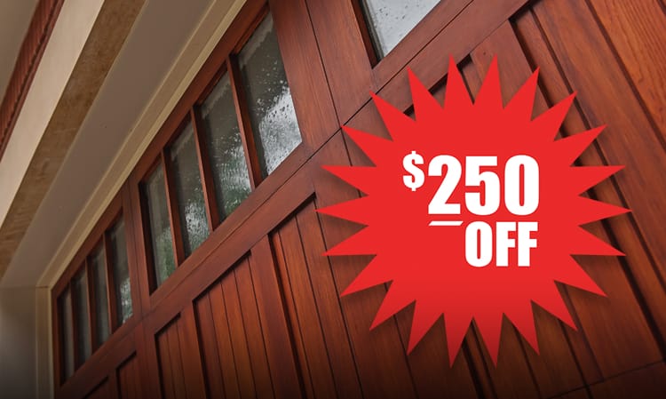 Up to $250 off coupon for the purchase of custom doors by Eden Coast & Artisan through AV Overhead Garage Door