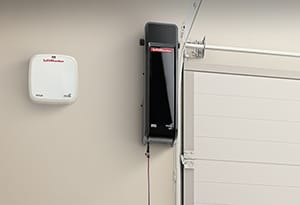 LIftMaster side mount or wall mount garage door opener with battery backup frees up ceiling space