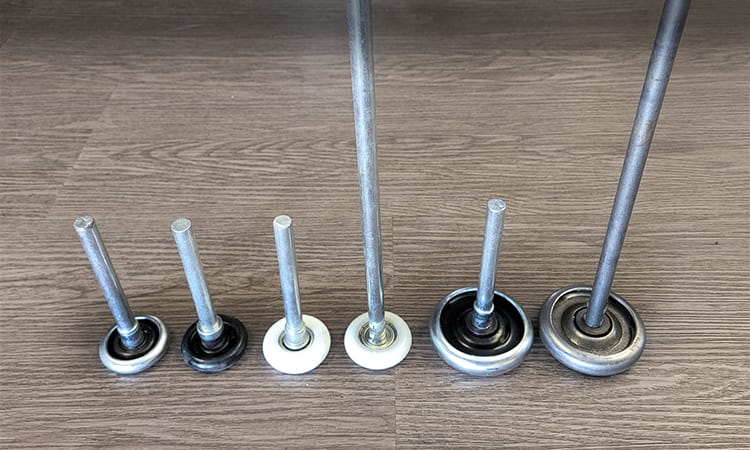 Quality garage door rollers in various sizes to help make a garage door system operate smooth and quietly.