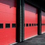 Red steel sectional commercial doors, the cost of garage doors of all types have been affected by inflation